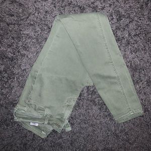 Green skinny jeans